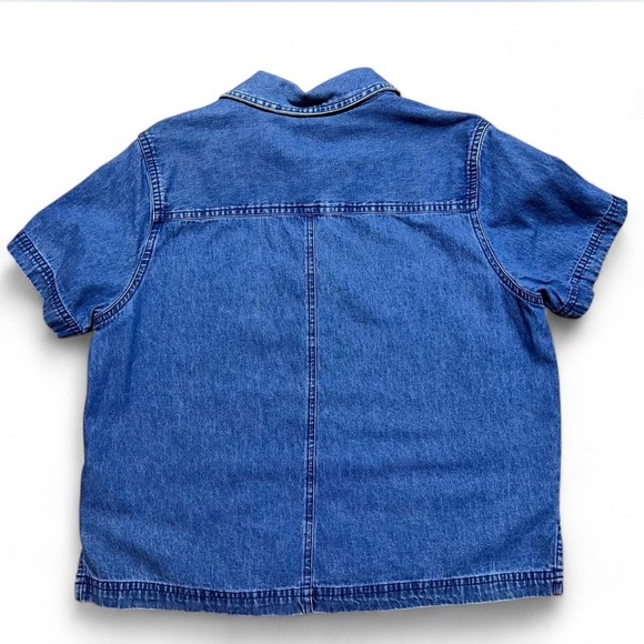 Vintage Embroidered Denim Floral Top - Picture 3 of 3